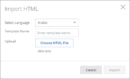 Import an HTML User Notification Template - Skyhigh Security