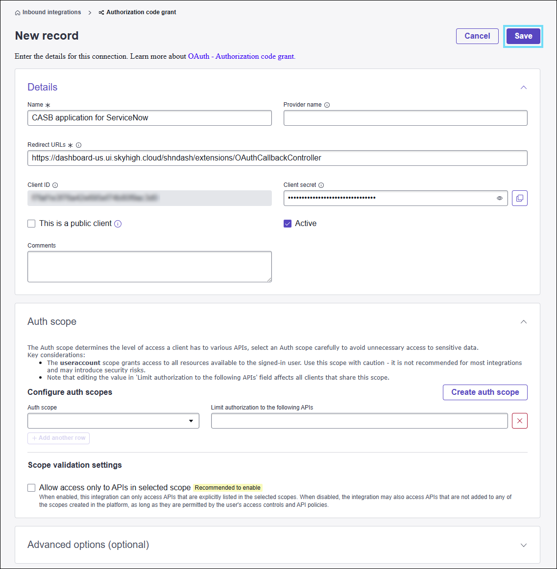 Save the new record.png